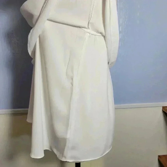 Naked Zebra Small Bright White Strappy Spaghetti Criss Cross Ruffle Layered Tank - Picture 7 of 10